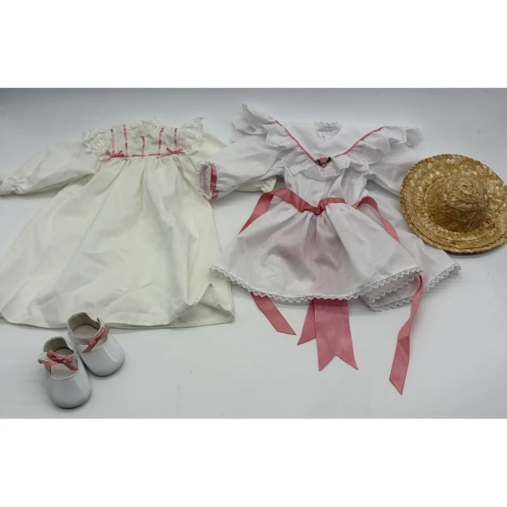 Pleasant Company American Girl Samantha Tea Dress Lacy Nightgown Summer Hat Lot